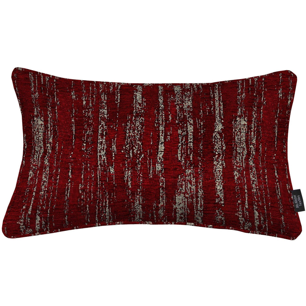 McAlister Textiles Textured Chenille Wine Red Cushion Cushions and Covers Cover Only 50cm x 30cm 