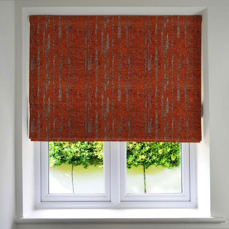 McAlister Textiles Textured Chenille Burnt Orange Roman Blinds Roman Blinds Standard Lining 130cm x 200cm 