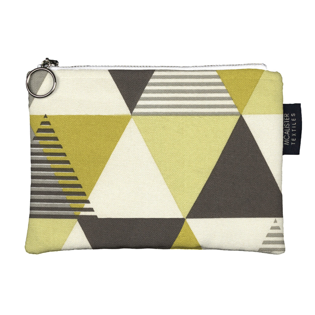 McAlister Textiles Vita Yellow + Grey Makeup Bag Clutch Bag 