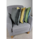 Load image into Gallery viewer, McAlister Textiles Decorative Zipper Edge Silver + Grey Velvet Cushion Cushions and Covers Cover Only 43cm x 43cm 

