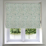 Load image into Gallery viewer, McAlister Textiles Little Leaf Duck Egg Blue Roman Blind Roman Blinds Standard Lining 130cm x 200cm 
