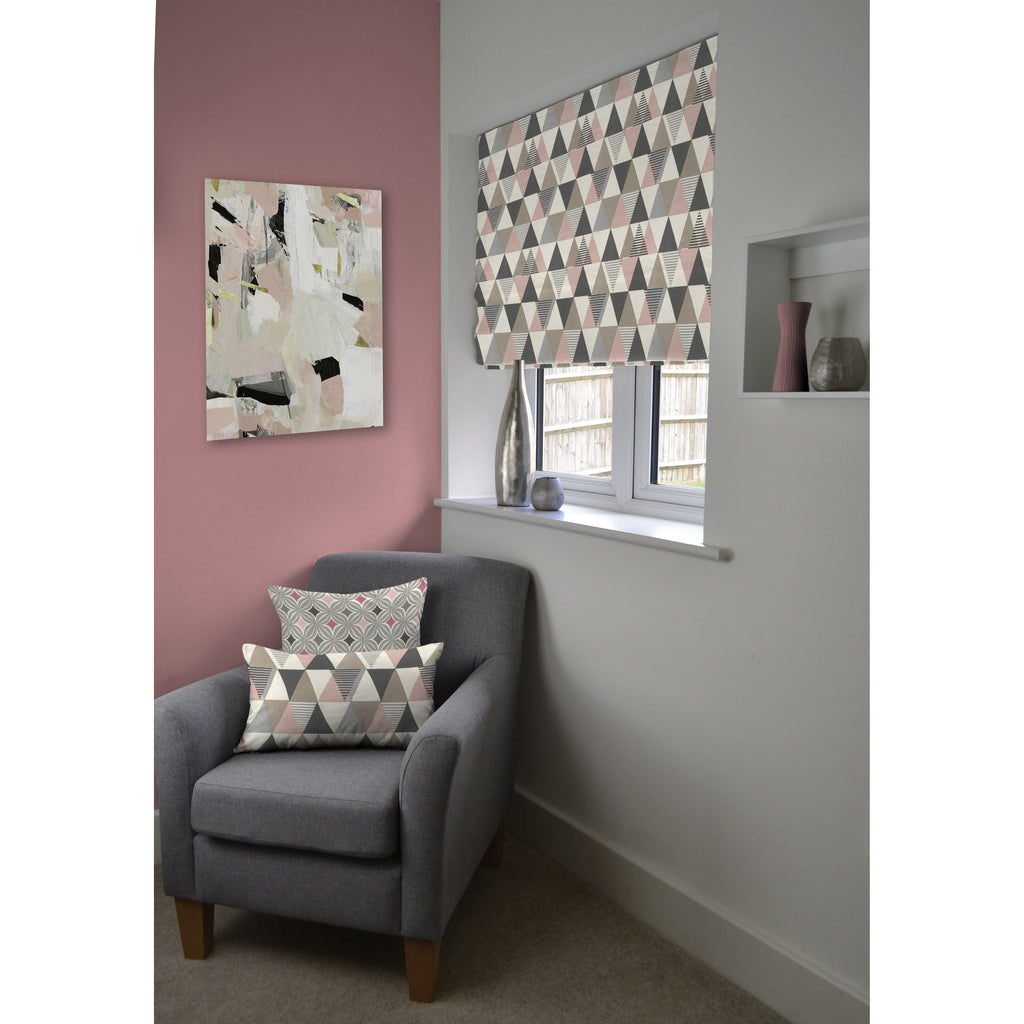 McAlister Textiles Vita Cotton Print Blush Pink Roman Blind Roman Blinds 