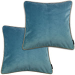 Load image into Gallery viewer, McAlister Textiles Matt Duck Egg Blue Velvet 43cm x 43cm Cushion Sets Cushions and Covers Cushion Covers Set of 2 
