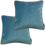 Load image into Gallery viewer, McAlister Textiles Matt Duck Egg Blue Velvet 43cm x 43cm Cushion Sets Cushions and Covers Cushion Covers Set of 2
