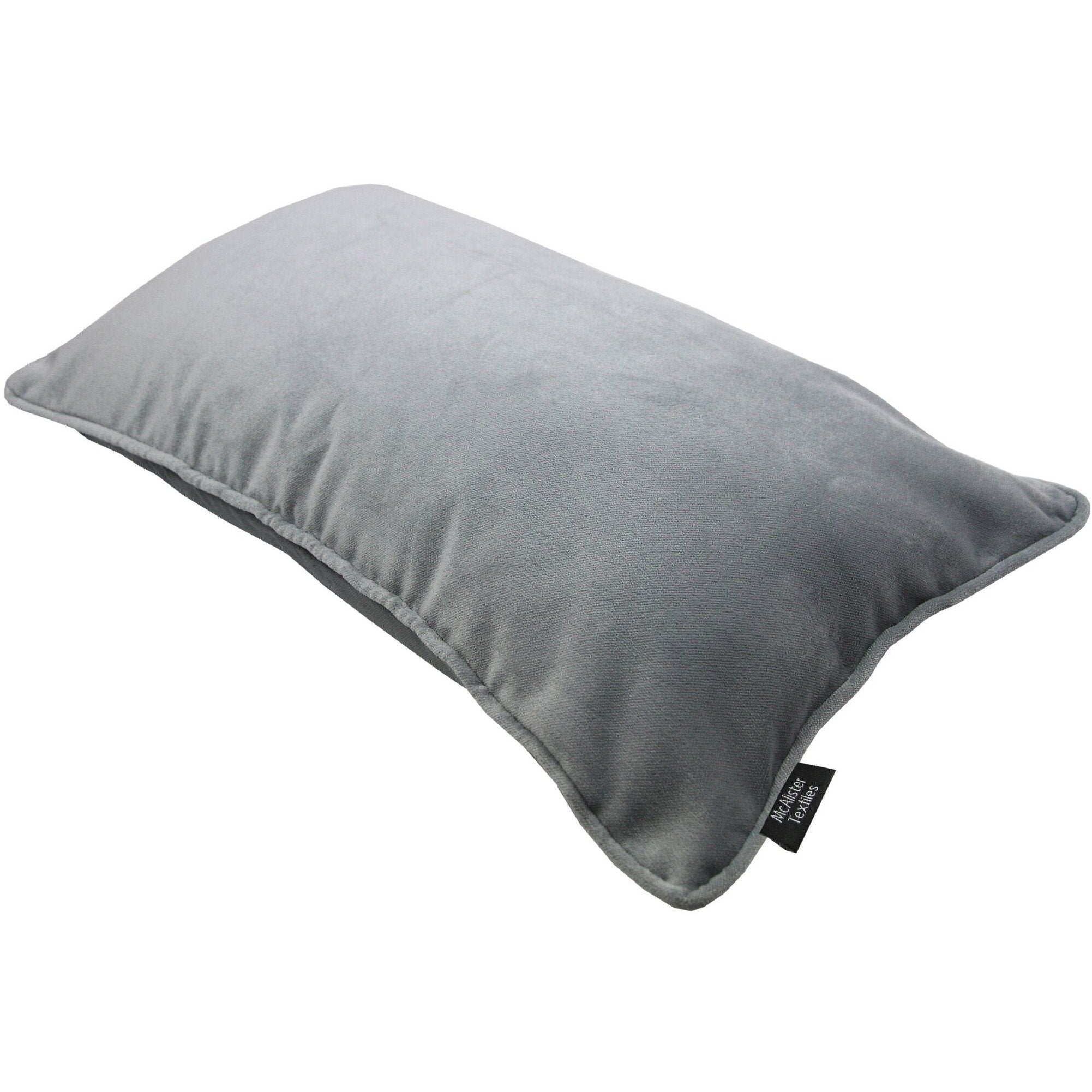 McAlister Textiles Matt Dove Grey Velvet Cushion Cushions and Covers 