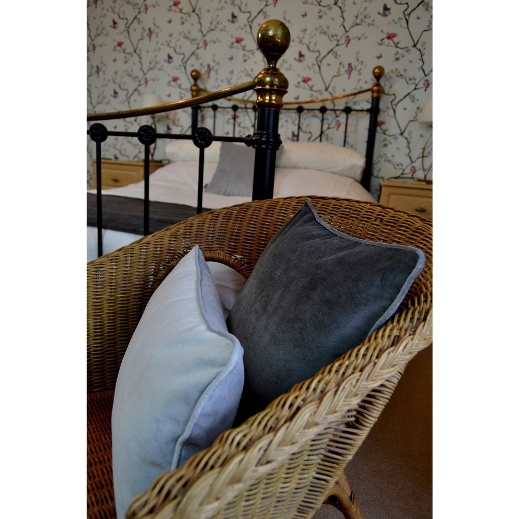McAlister Textiles Matt Charcoal Grey Velvet Cushion Cushions and Covers 