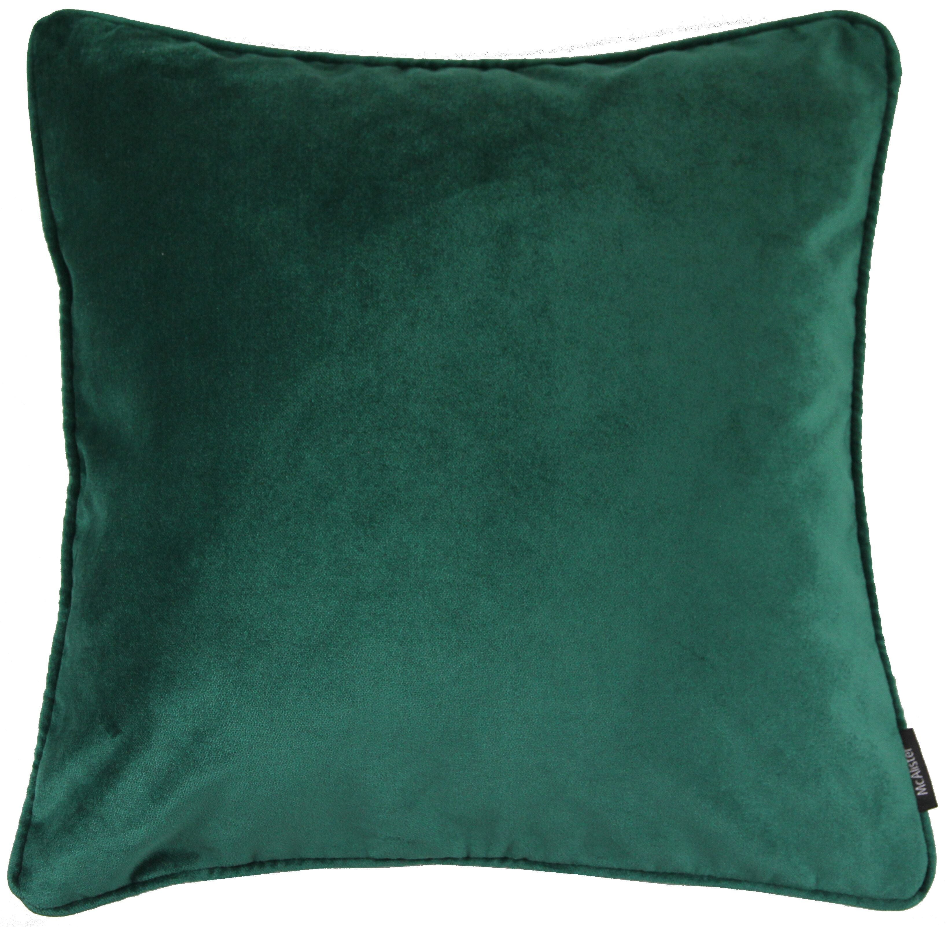 McAlister Textiles Matt Emerald Green Velvet 43cm x 43cm Cushion Sets Cushions and Covers 