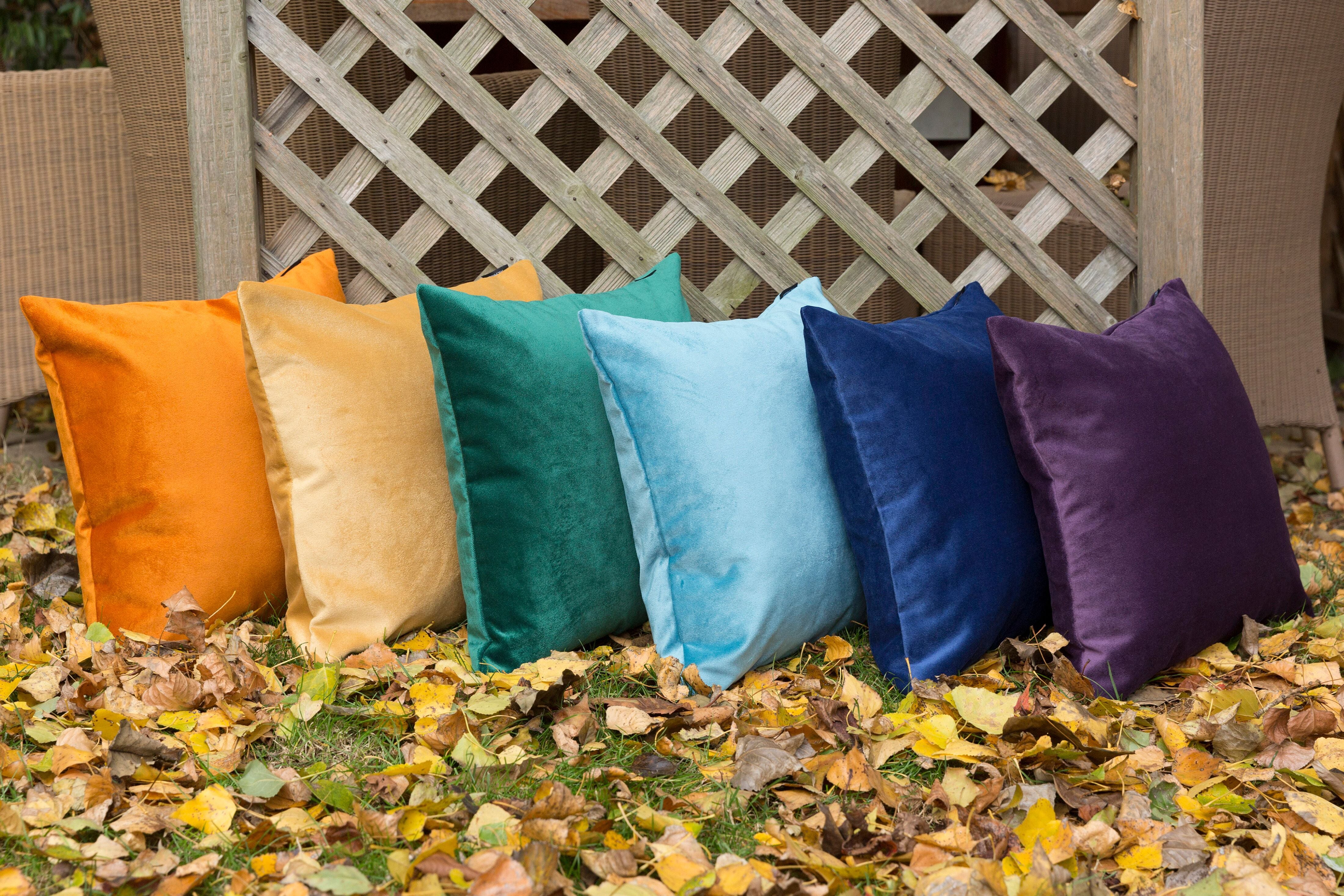 McAlister Textiles Matt Petrol Blue Velvet 43cm x 43cm Cushion Sets Cushions and Covers 