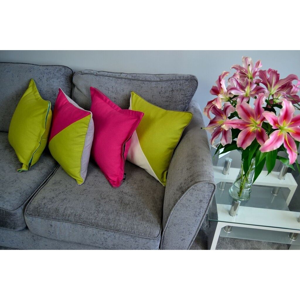 McAlister Textiles Panama Accent Fuchsia Pink + Grey Cushion Cushions and Covers