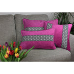 Load image into Gallery viewer, McAlister Textiles Cancun Striped Fuchsia Pink Velvet Cushion Cushions and Covers 
