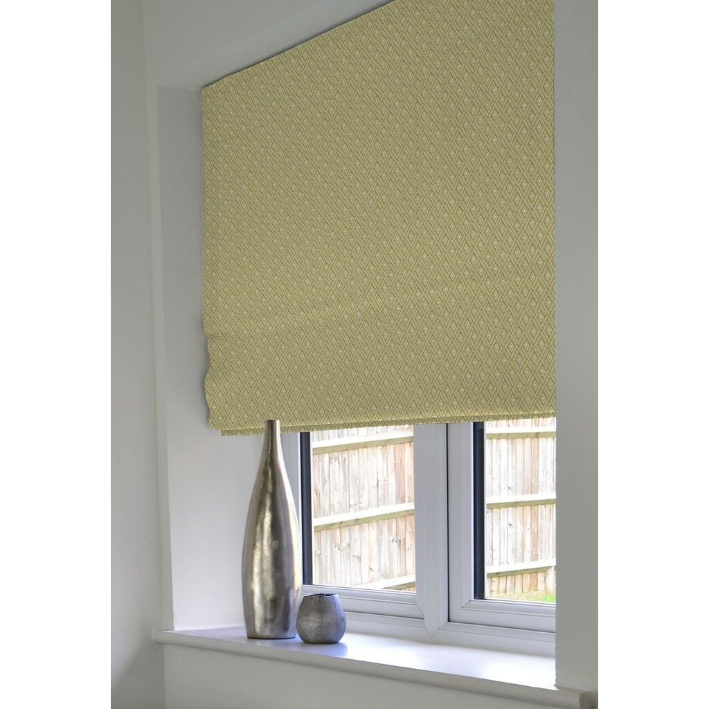 McAlister Textiles Elva Geometric Ochre Yellow Roman Blind Roman Blinds 