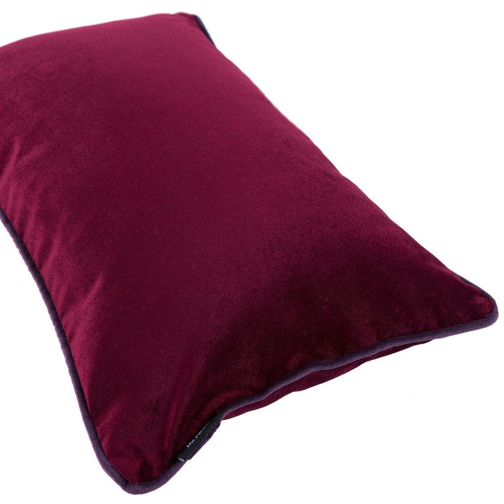 McAlister Textiles Matt Wine Red Velvet Cushion Cushions and Covers 