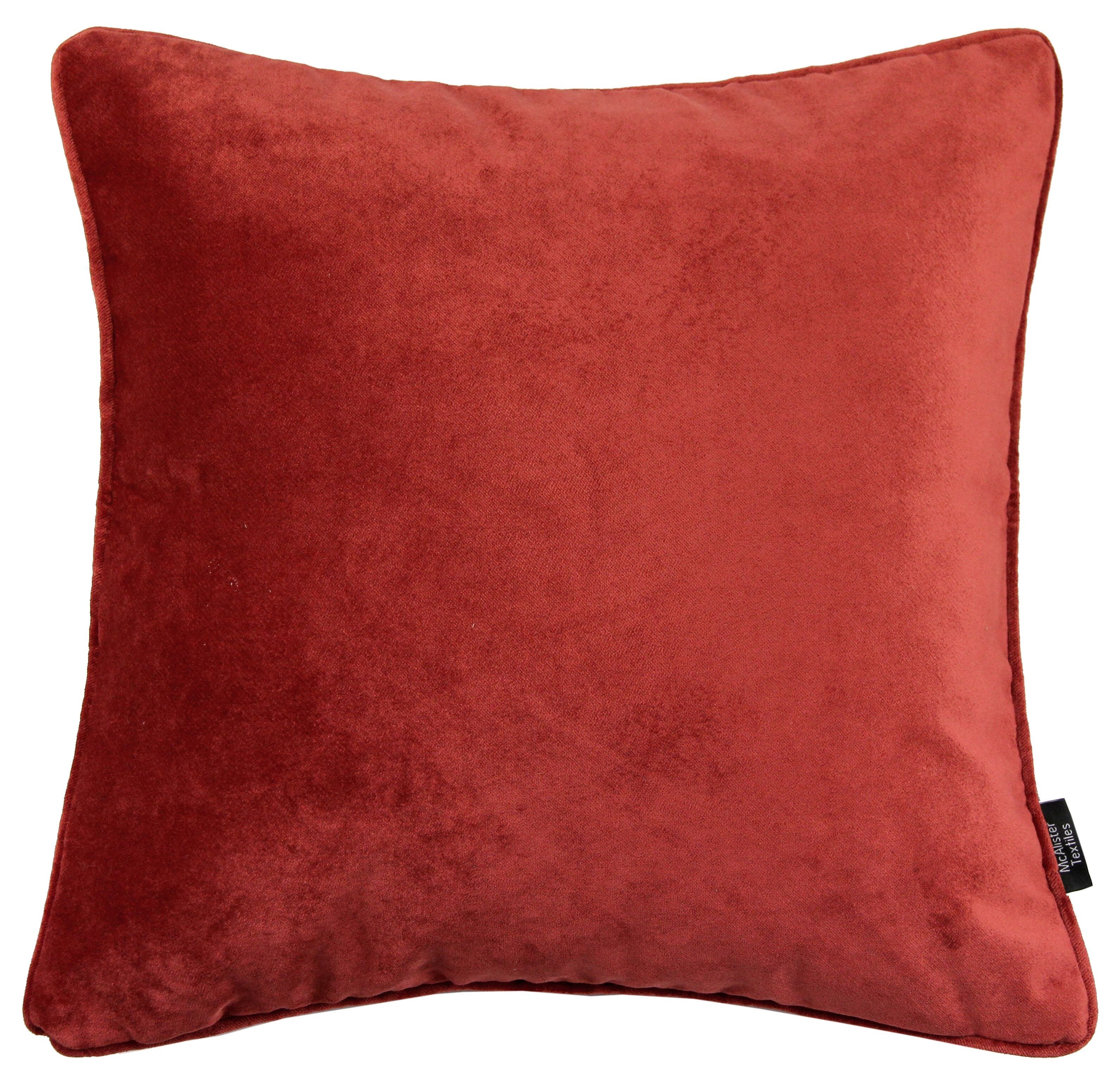 McAlister Textiles Matt Rust Red Orange Velvet 43cm x 43cm Cushion Sets Cushions and Covers 