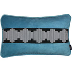 Load image into Gallery viewer, McAlister Textiles Maya Striped Duck Egg Blue Velvet Cushion Cushions and Covers Cover Only 50cm x 30cm 
