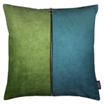 Load image into Gallery viewer, McAlister Textiles Decorative Zip Teal + Green Velvet Cushion Cushions and Covers Cover Only 43cm x 43cm 
