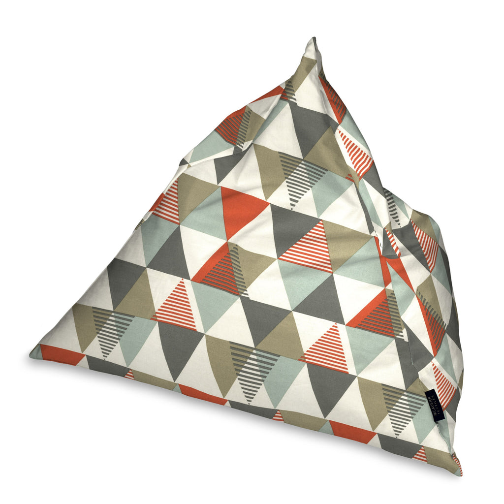 McAlister Textiles Vita Burnt Orange + Teal Bean Bag Chair Bean Bag 