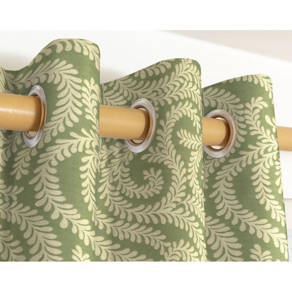 McAlister Textiles Little Leaf Sage Green Curtains Tailored Curtains 