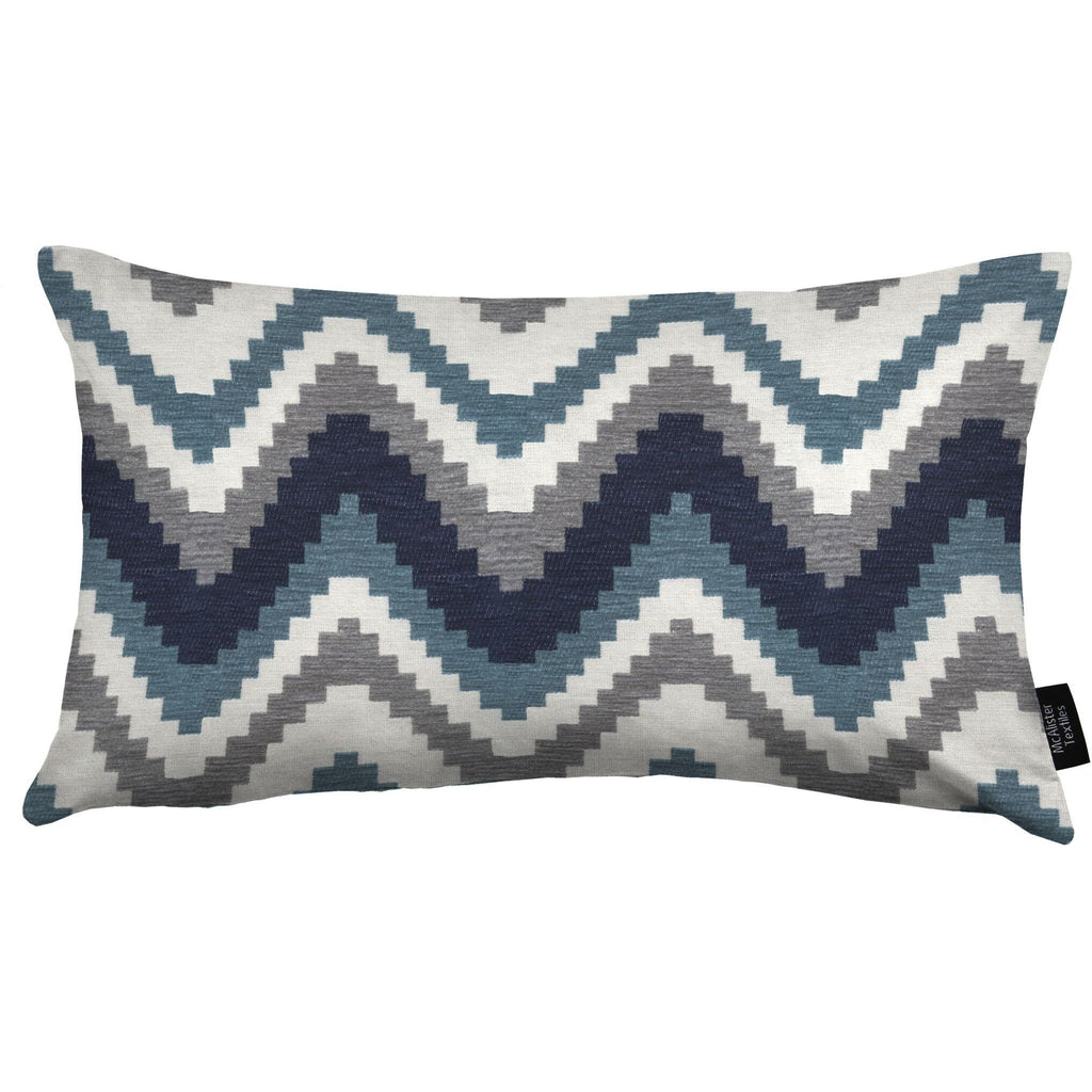 McAlister Textiles Navajo Navy Blue Striped Cushion Cushions and Covers Cover Only 50cm x 30cm 