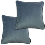 Load image into Gallery viewer, McAlister Textiles Matt Petrol Blue Velvet 43cm x 43cm Cushion Sets Cushions and Covers Cushion Covers Set of 2 
