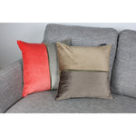 Load image into Gallery viewer, McAlister Textiles Decorative Zip Coral + Beige Velvet Cushion Cushions and Covers 
