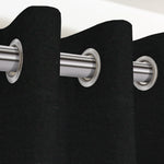 Load image into Gallery viewer, McAlister Textiles Panama Plain Black Curtains Tailored Curtains 116cm(w) x 137cm(d) (46&quot; x 54&quot;) 
