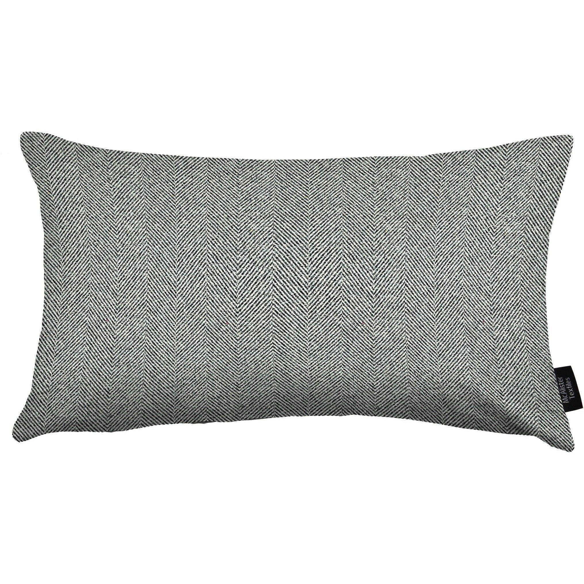McAlister Textiles Herringbone Charcoal Grey Pillow Pillow Cover Only 50cm x 30cm 