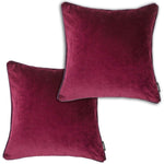 Load image into Gallery viewer, McAlister Textiles Matt Wine Red Velvet 43cm x 43cm Cushion Sets Cushions and Covers Cushion Covers Set of 2 
