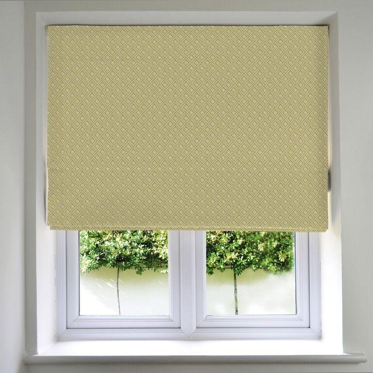 McAlister Textiles Elva Geometric Ochre Yellow Roman Blind Roman Blinds Standard Lining 130cm x 200cm 