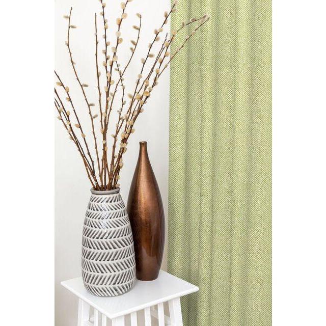 McAlister Textiles Herringbone Sage Green Curtains Tailored Curtains 