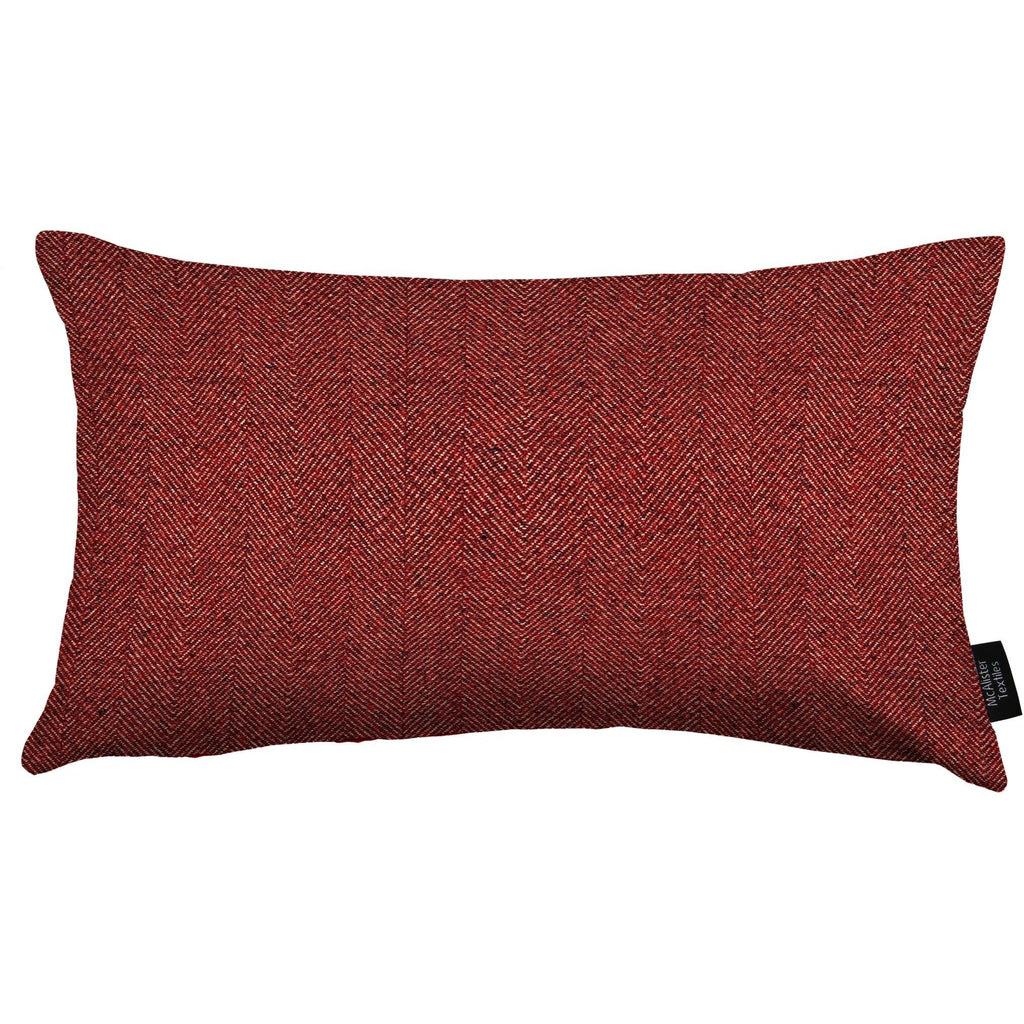 McAlister Textiles Herringbone Red Cushion Cushions and Covers Cover Only 50cm x 30cm 