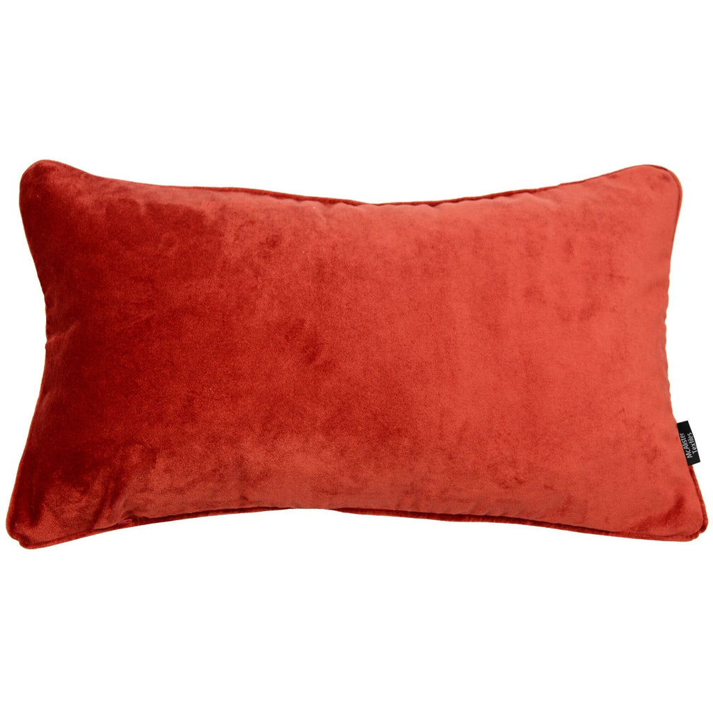McAlister Textiles Matt Rust Red Orange Velvet Cushion Cushions and Covers Cover Only 50cm x 30cm 