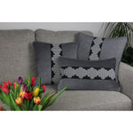 Load image into Gallery viewer, McAlister Textiles Maya Striped Charcoal Grey Velvet Cushion Cushions and Covers 
