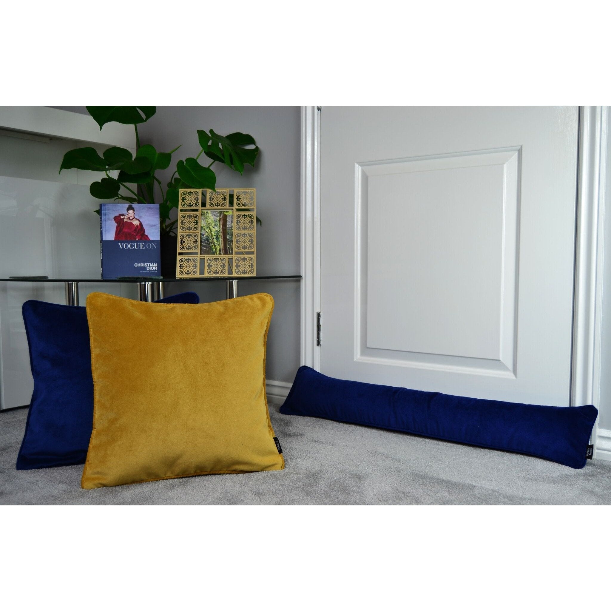 McAlister Textiles Matt Navy Blue Velvet Cushion Cushions and Covers 