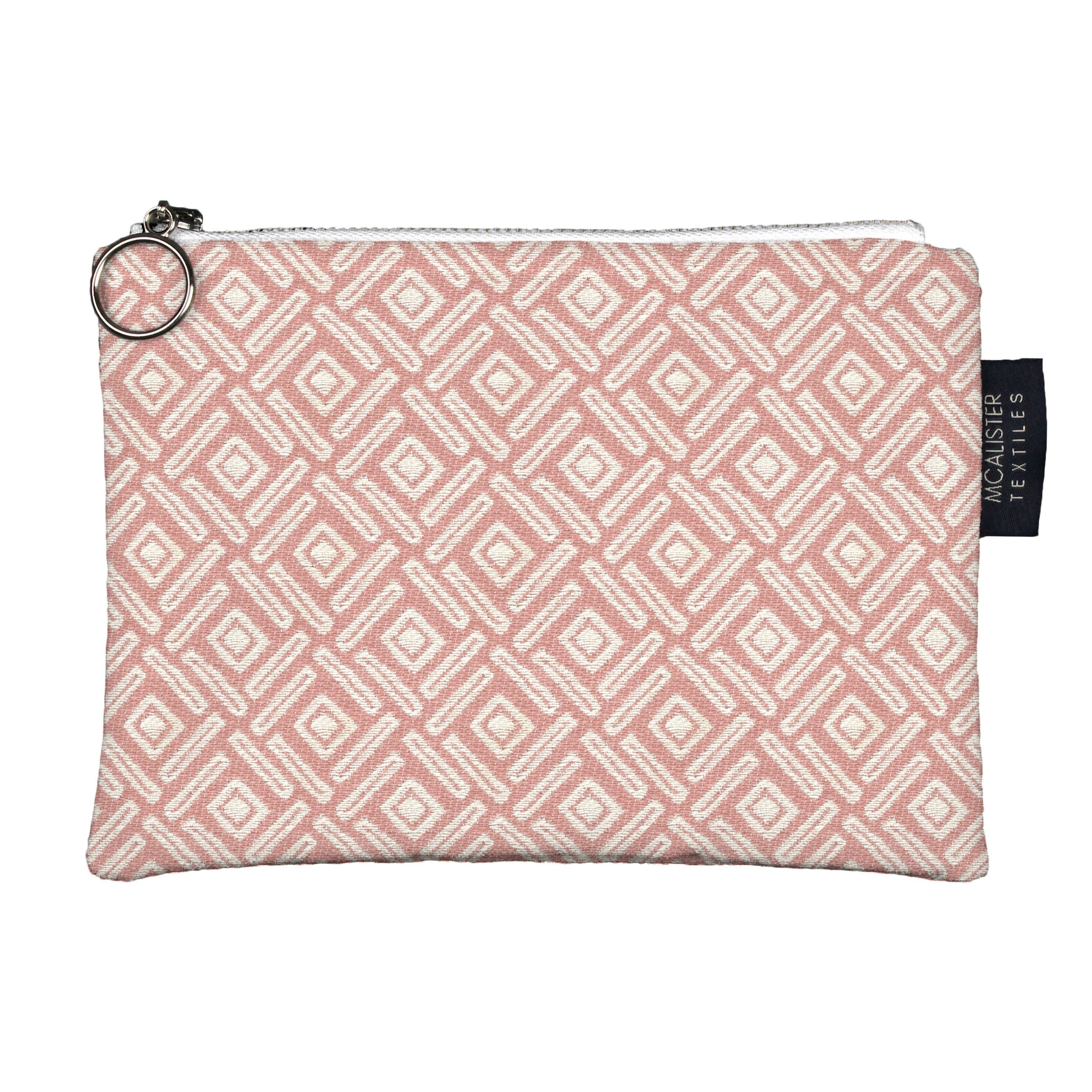 McAlister Textiles Elva Pink + Grey Makeup Bag Set Clutch Bag 
