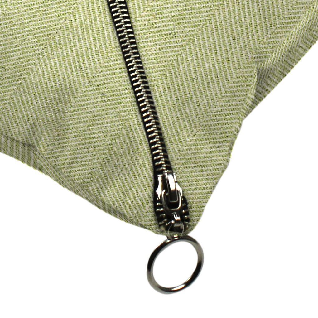 McAlister Textiles Herringbone Diagonal Zip Sage Green Cushion Cushions and Covers 