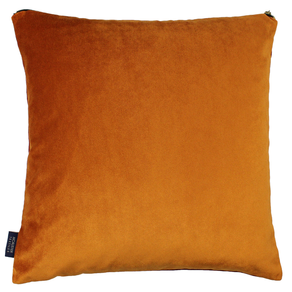 McAlister Textiles Decorative Zipper Edge Orange + Rust Red Velvet Cushion Cushions and Covers Cover Only 43cm x 43cm 