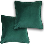 Load image into Gallery viewer, McAlister Textiles Matt Emerald Green Velvet 43cm x 43cm Cushion Sets Cushions and Covers Cushion Covers Set of 2 
