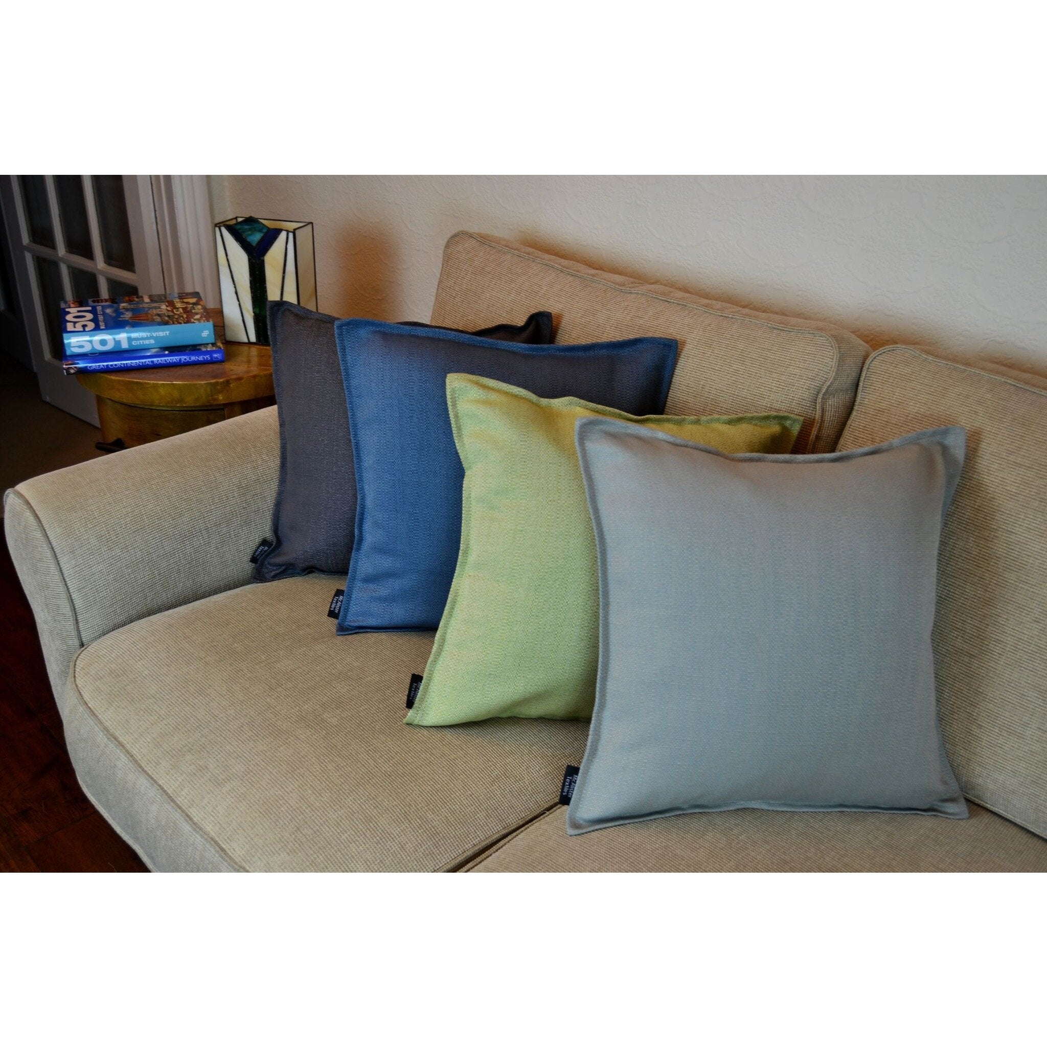 McAlister Textiles Savannah Duck Egg Blue Cushion Cushions and Covers 