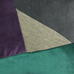 Load image into Gallery viewer, McAlister Textiles Triangle Patchwork Velvet Purple, Green + Grey Cushion Cushions and Covers 

