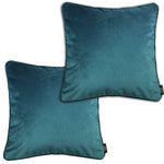 Load image into Gallery viewer, McAlister Textiles Matt Blue Teal Velvet 43cm x 43cm Cushion Sets Cushions and Covers Cushion Covers Set of 2 
