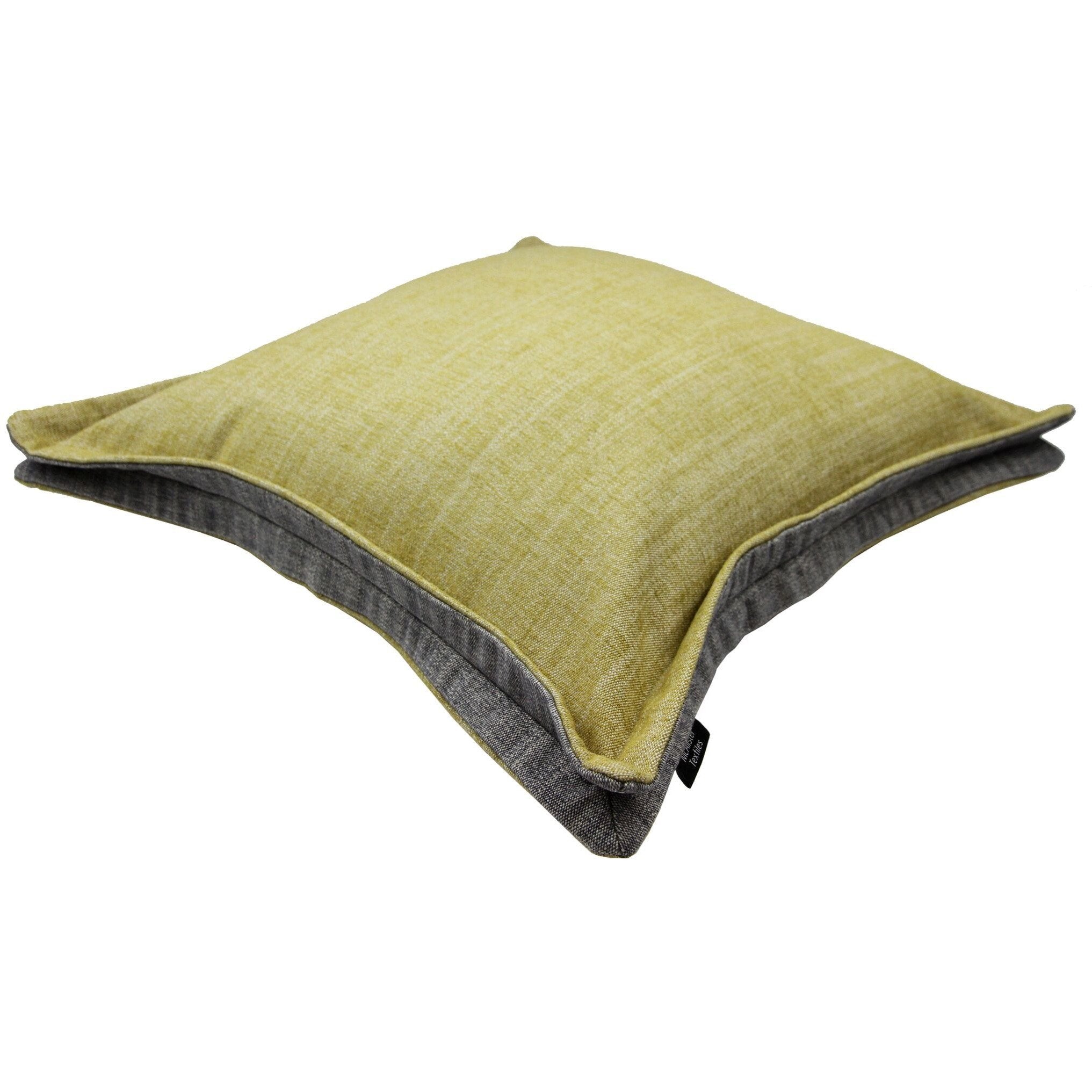 McAlister Textiles Rhumba Accent Ochre Yellow + Grey Cushion Cushions and Covers 