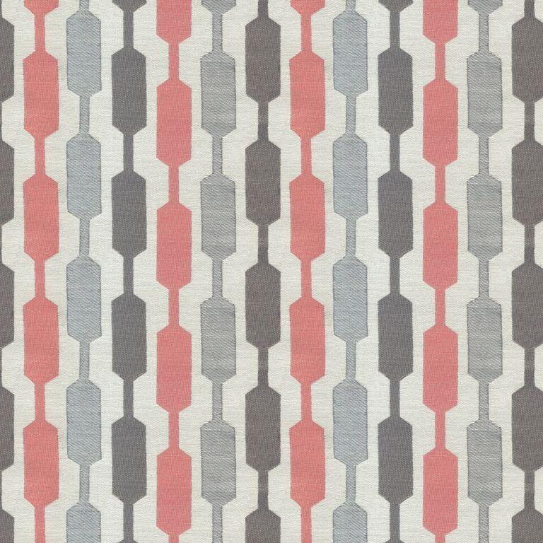 McAlister Textiles Lotta Blush Pink + Grey Fabric Fabrics 1 Metre 