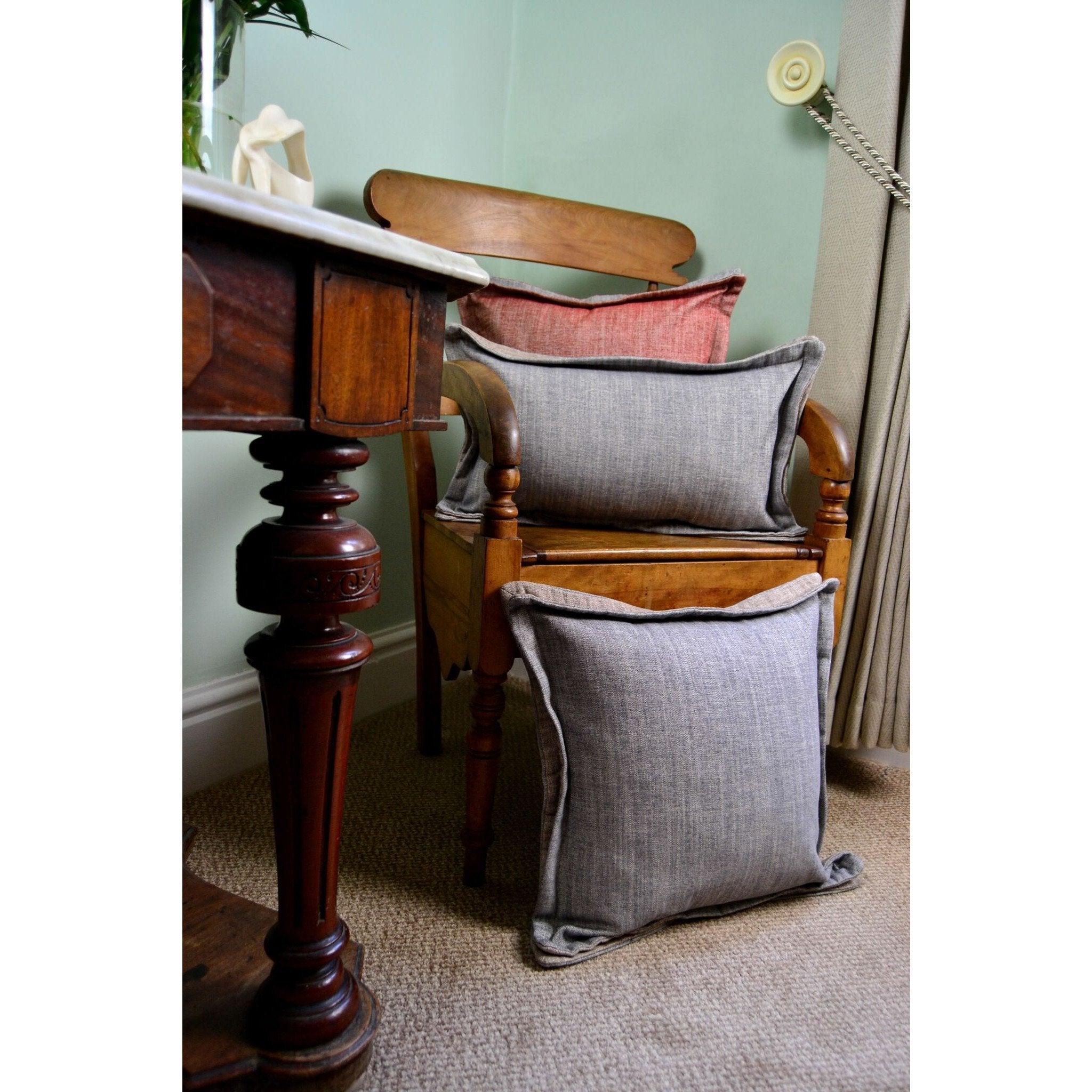 McAlister Textiles Rhumba Accent Grey + Taupe Beige Cushion Cushions and Covers