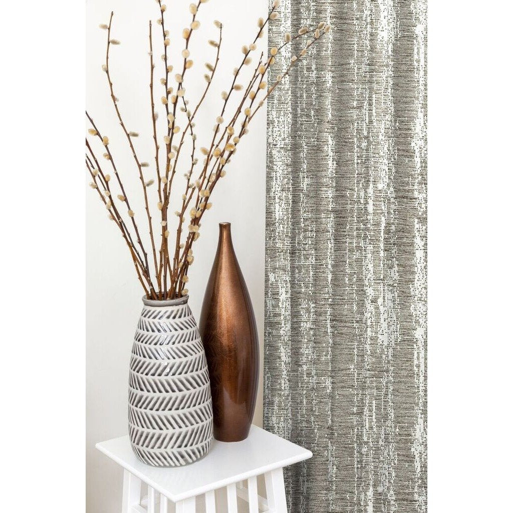 McAlister Textiles Textured Chenille Silver Grey Curtains Tailored Curtains 