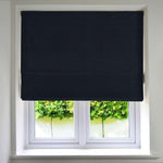 Load image into Gallery viewer, McAlister Textiles Plain Chenille Navy Blue Roman Blind Roman Blinds Standard Lining 130cm x 200cm 

