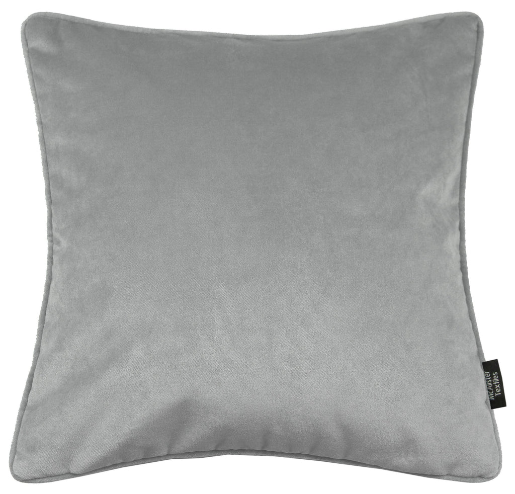 McAlister Textiles Matt Dove Grey Velvet 43cm x 43cm Cushion Sets Cushions and Covers 