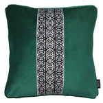 Load image into Gallery viewer, McAlister Textiles Coba Striped Emerald Green Velvet Cushion Cushions and Covers Polyester Filler 43cm x 43cm 
