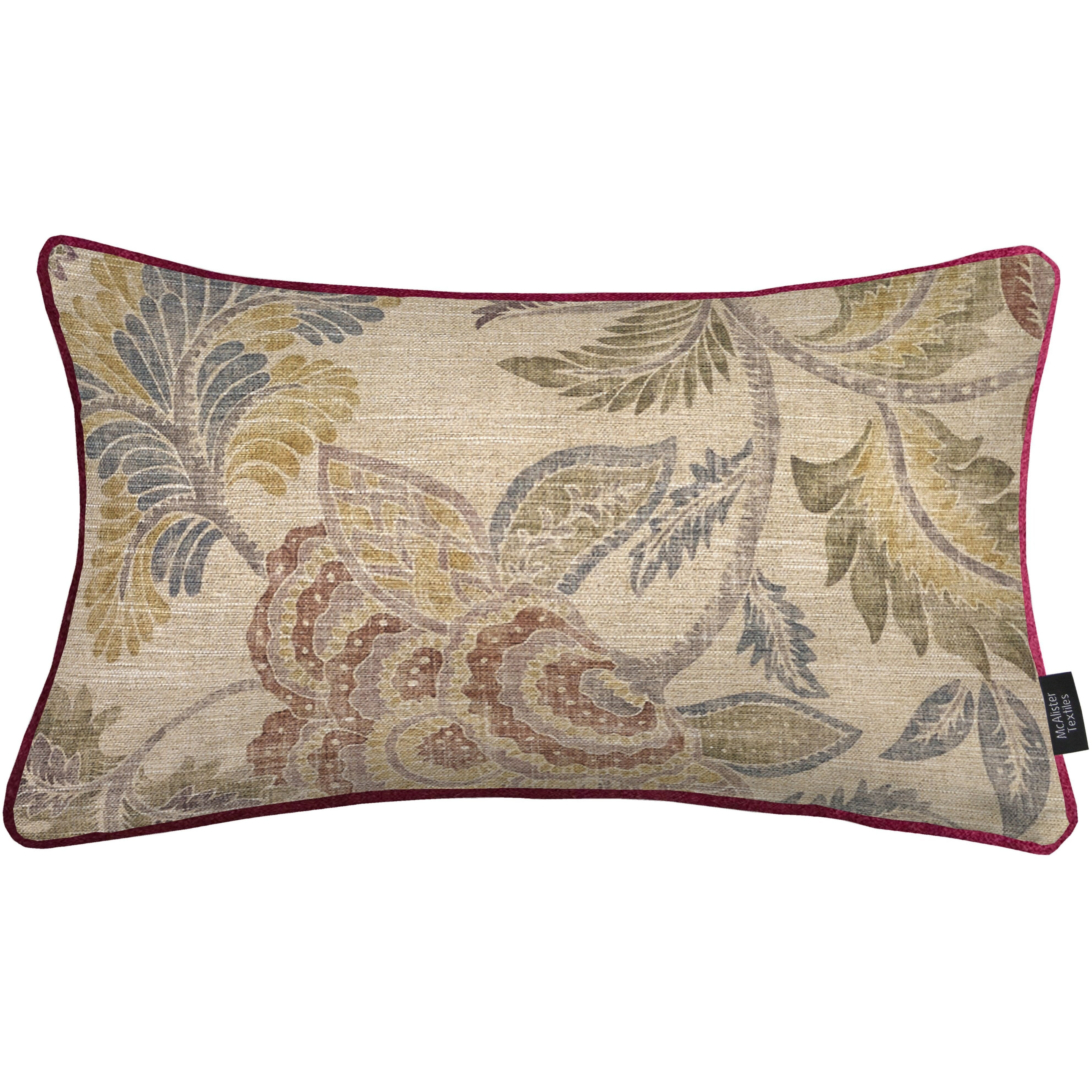 McAlister Textiles Floris Vintage Floral Linen Cushion Cushions and Covers Cover Only 50cm x 30cm 