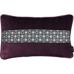 Load image into Gallery viewer, McAlister Textiles Cancun Striped Aubergine Purple Velvet Cushion Cushions and Covers Cover Only 50cm x 30cm 
