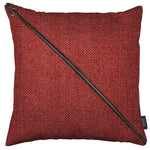 Load image into Gallery viewer, McAlister Textiles Herringbone Diagonal Zip Red Cushion Cushions and Covers Cover Only 43cm x 43cm 
